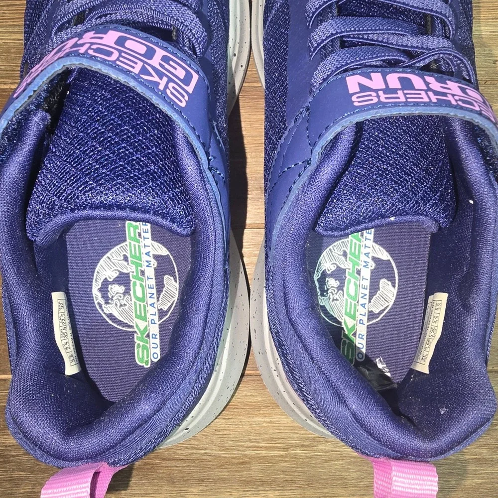 Skechers GOrun Fast Earthy Gal Navy Pink Kids Sneakers 302491L Size 3.5